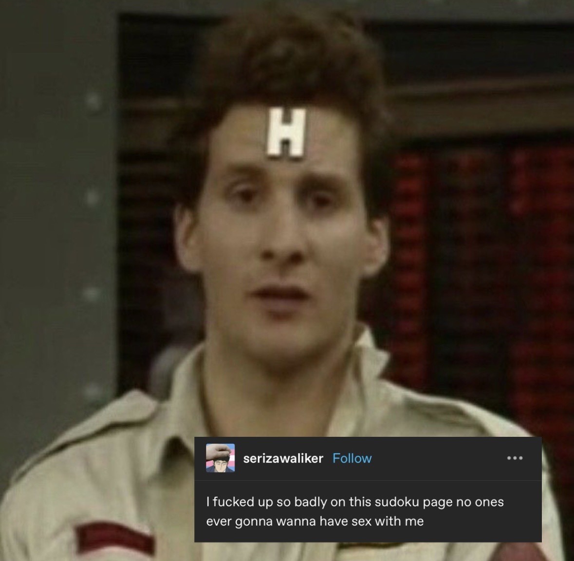 "I fucked up so badly on this sudoku page no ones ever gonna wanna have sex with me"