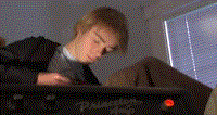 Maybe, This Time: A kid playing guitar on top of his amp